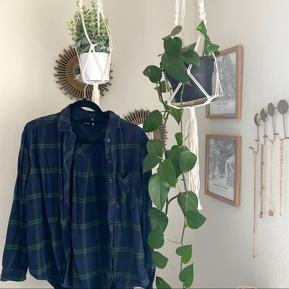Urban Outfitters BDG green and blue flannel